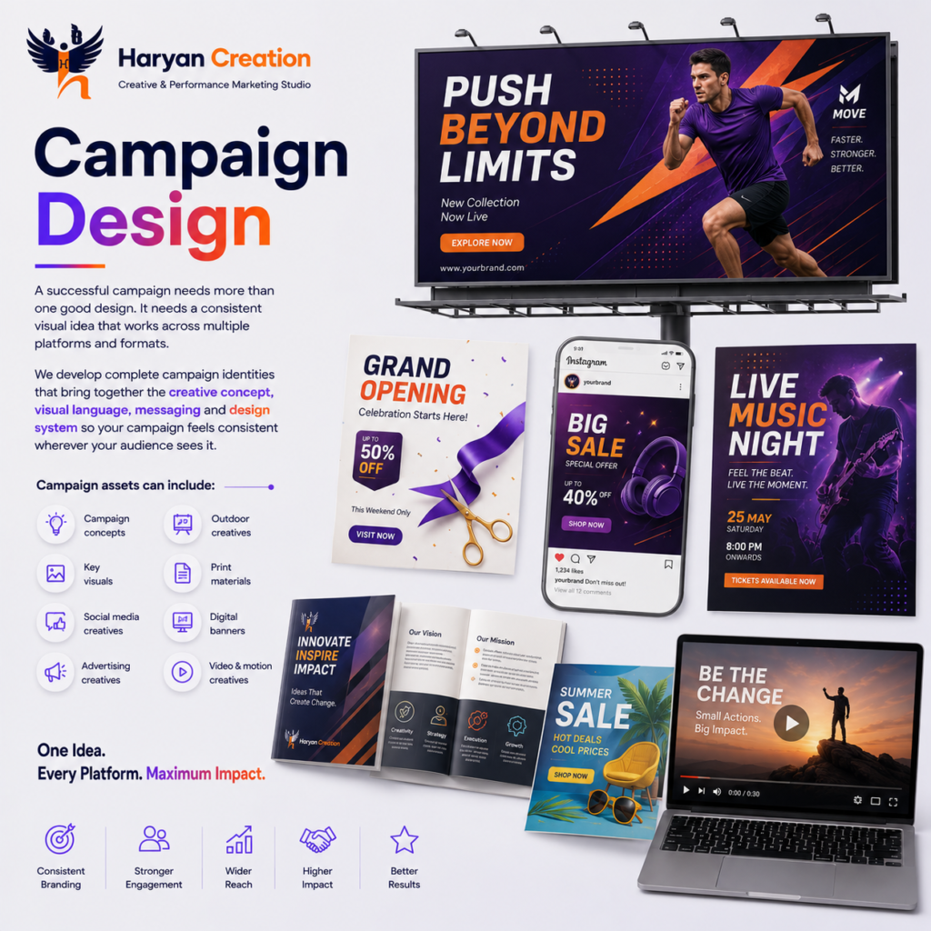 Integrated campaign design by Haryan Creation featuring creative concepts, key visuals, social media, advertising, outdoor, print, digital and motion creatives.