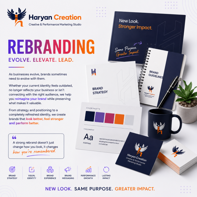 Strategic rebranding and refreshed brand identity by Haryan Creation