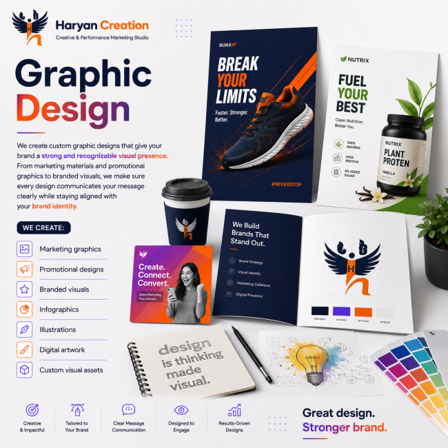 Custom graphic design and branded visual assets by Haryan Creation